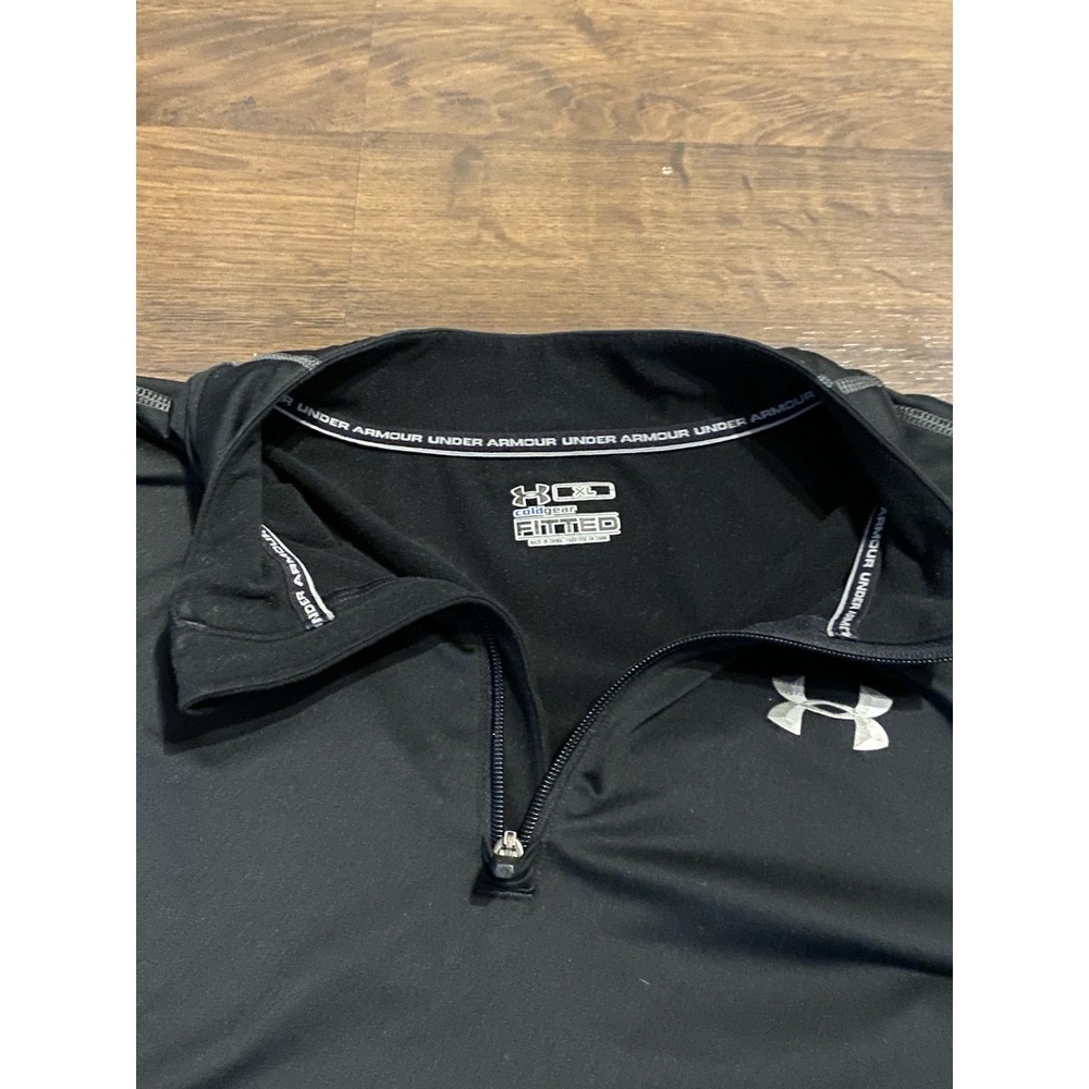 Under Armour Cold Gear Long Sleeve Black Pullover Mens Fitted 1/4‎ Zip Size XL